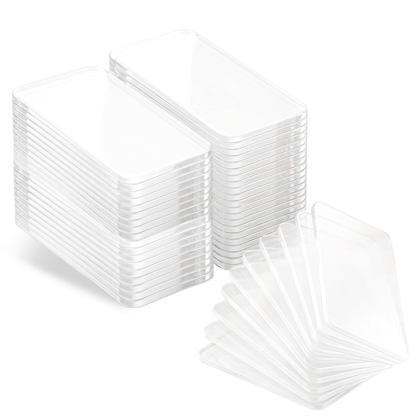 QILUCKY 50pcs Nano Double-Sided Sticky Tape, Transparent Nano Double-Sided Adhesive Pads, 3mm Thickness Waterproof Heavy Duty Mounting Tapes for Walls, DIY Craft, Home(50mm X 30mm)