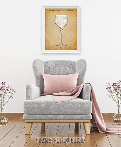 Miniatura 10 de Wine Glass - 11x14 Unframed Patent Print - Makes a Great Winery, Wine Cellar or Home Bar Decor and Gift Under $15 for Wine Lovers
