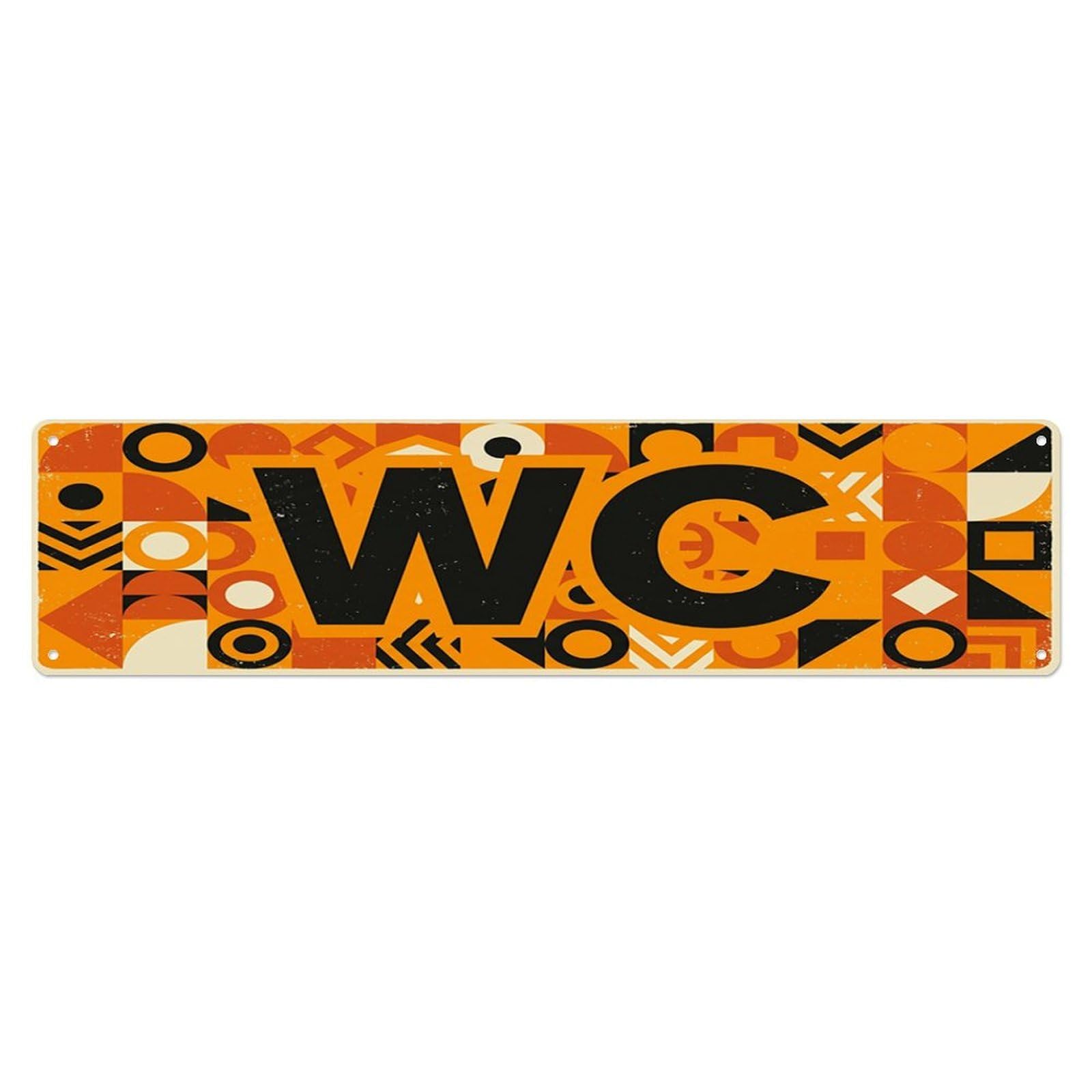 Retro Bold Home Facility Toilet(WC) Door Metal Tin Skinny Sign Plaque Wall Decor for Cafe, Club Bar, Office, Home Garden Metal Poster 4x16Inch