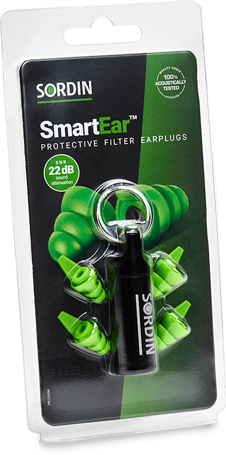 Sordin SmartEar - Tappi per le orecchie riutilizzabili per cacciatori, protezioni sportive e lavoro, tappi per le orecchie per il poligono di tiro