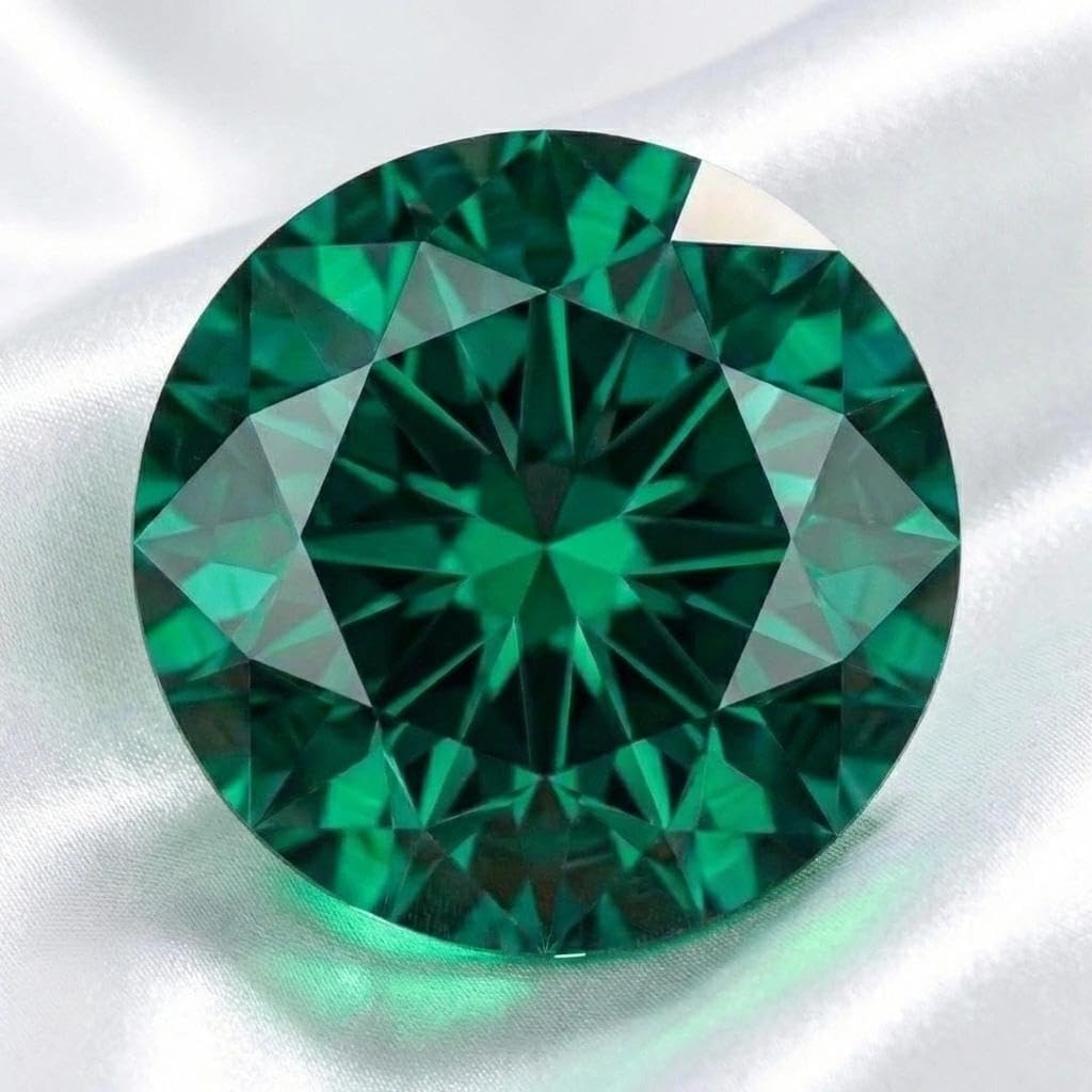 0,5–4 Karat Laborgezüchteter Smaragd Loser Edelstein, Rundschliff, VVS Klarheit, Grüner Stein für Ring, Anhänger, Ohrringe, Schmuckherstellung und Geschenk