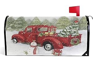Christmas Red Truck Snowman Standard Mailbox Covers