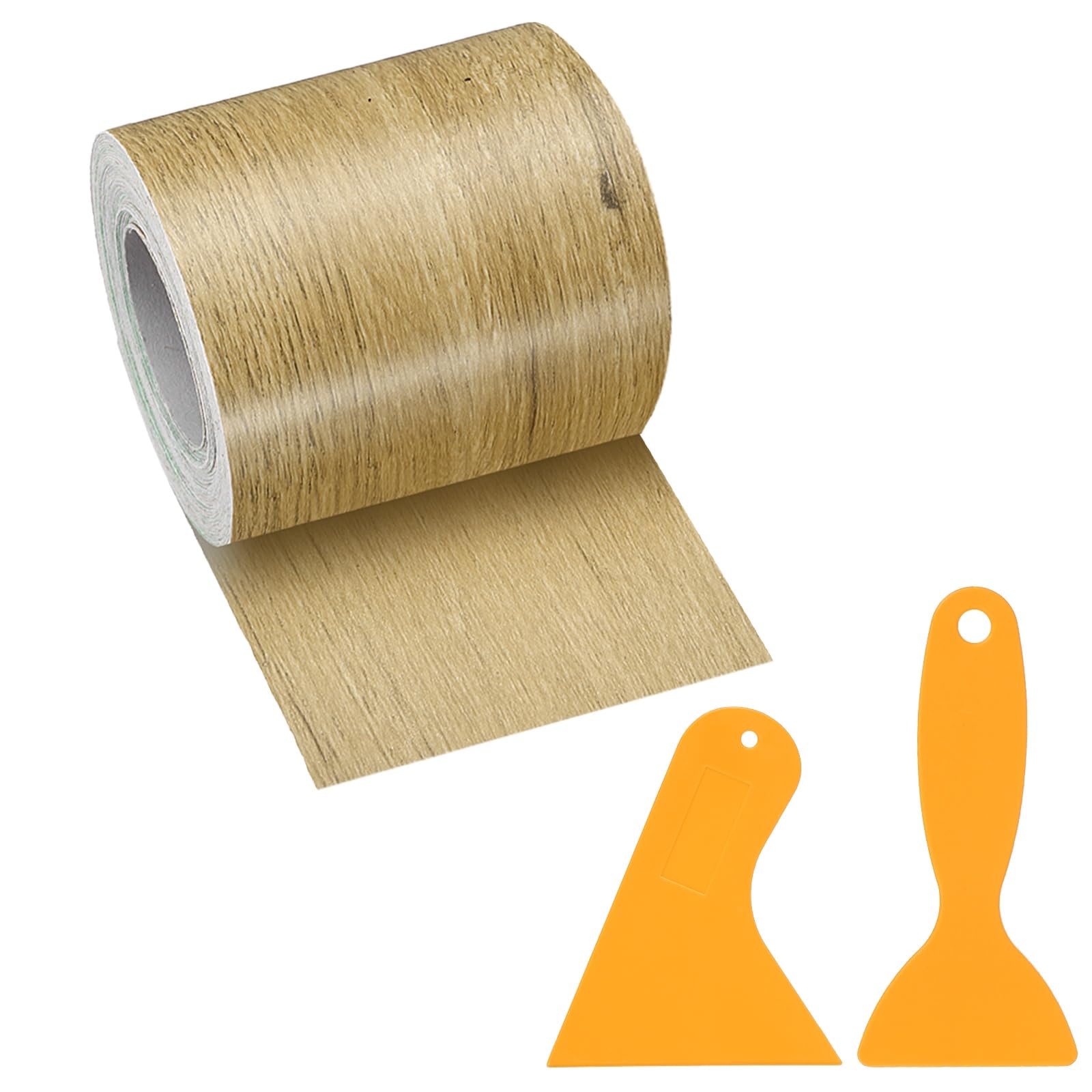 PATIKIL Wood Grain Repair Tape, 2" x 33' Self Adhesive Realistic Wood Tape with Scraper Durable Repair Patch for Furniture Floor Window Door Table DIY Home Decor, Wood Grain