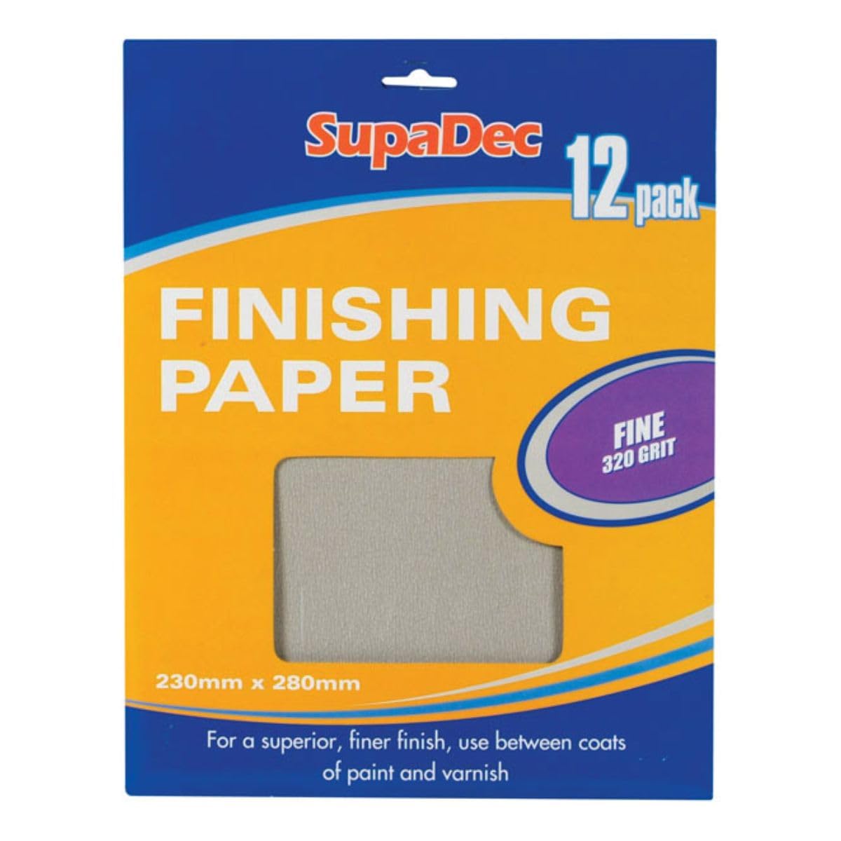 SupaDec Finishing Paper – 12 Sheets | Fine 320 Grit Abrasive Sandpaper | Premium Finishing Papers for Smooth Scratch-Free Finishes on Wood – Paint – Metal & Lacquered Surfaces