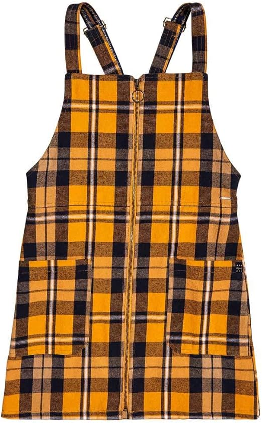 yellow check pinafore