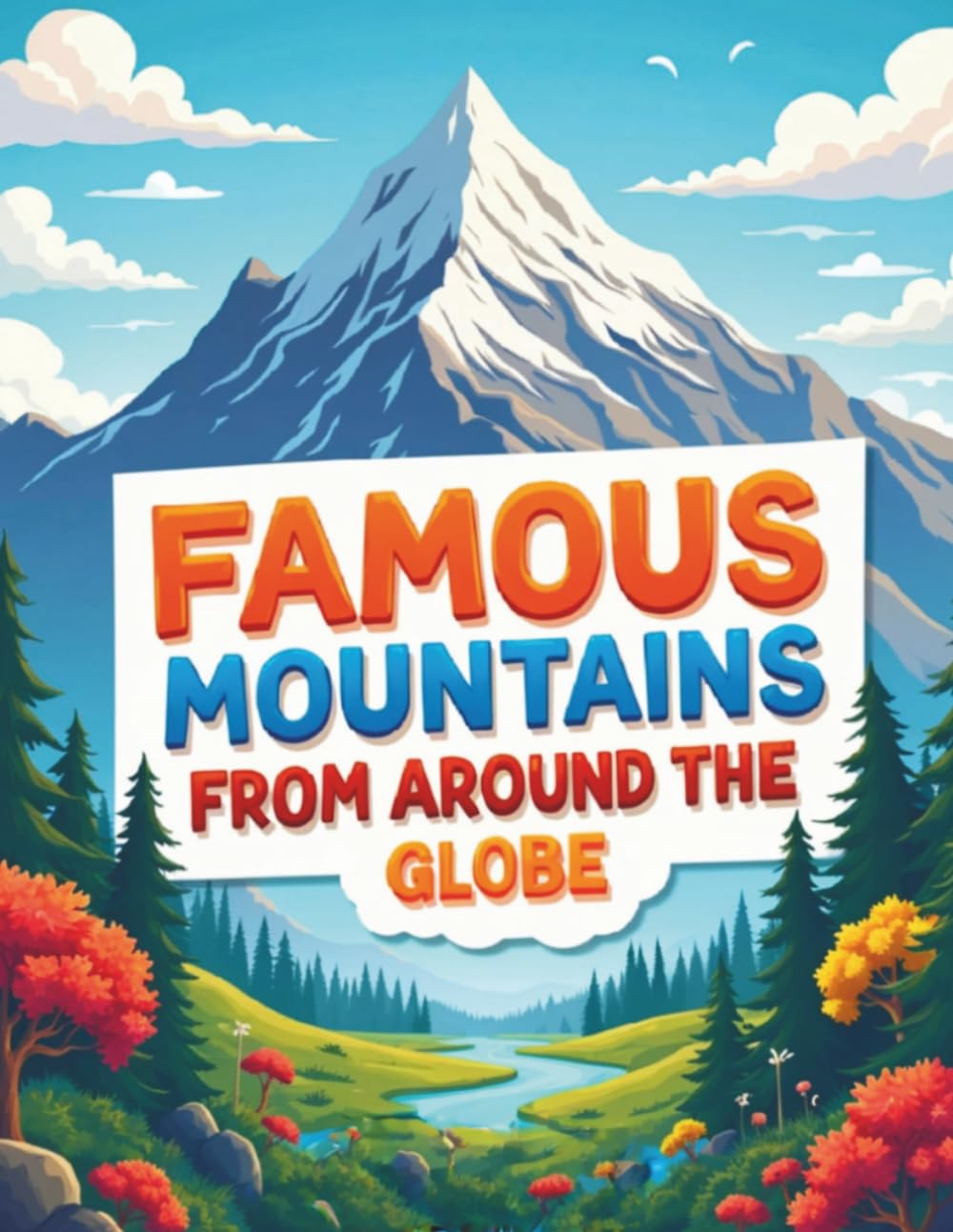 Famous Mountains from Around the Globe Coloring Book: Plus Beautiful Nature Scenes to Color