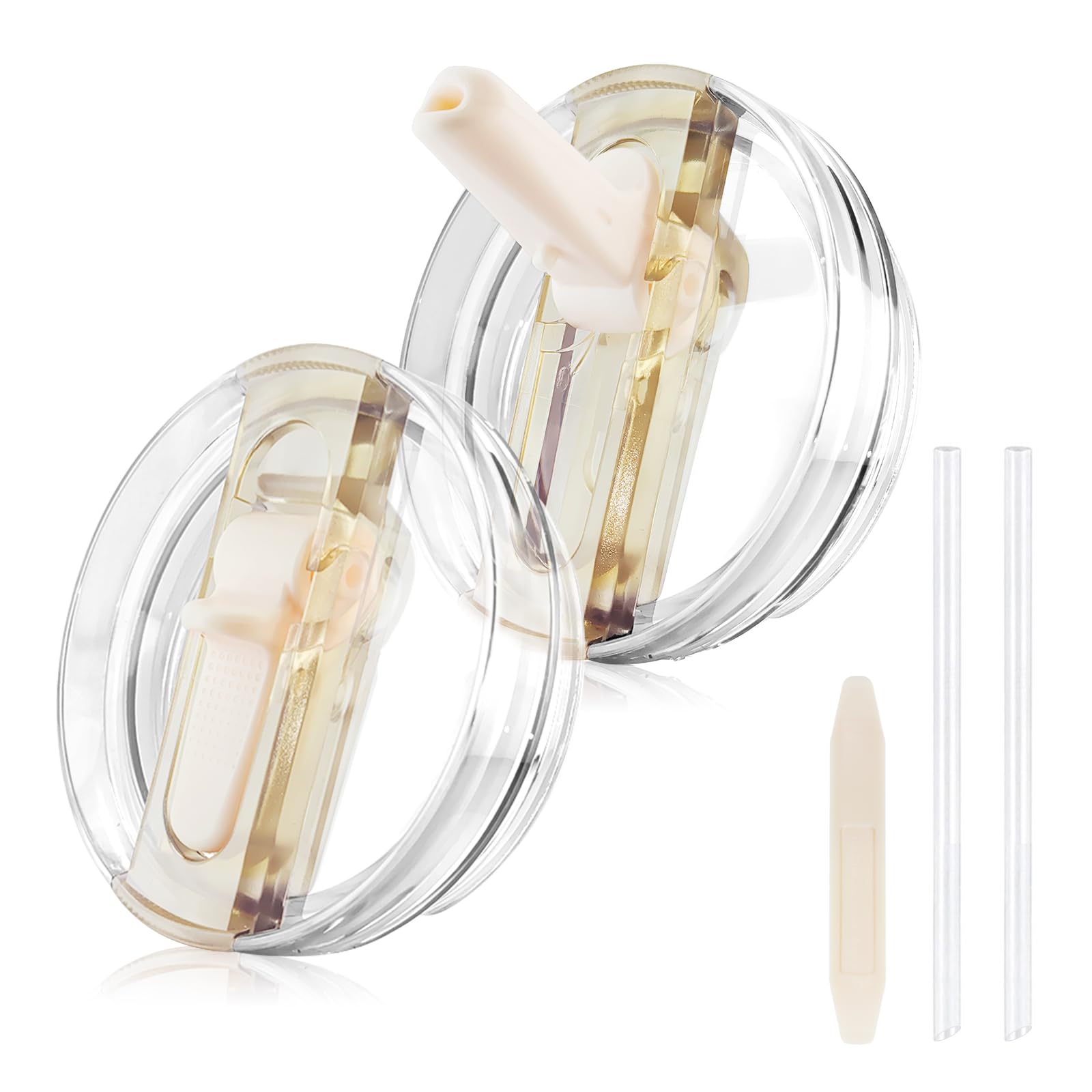 40oz Tumbler Flip Straw Lid for Stanley, Leakproof Detachable Reusable Cup Cover for Office, Gym, Outdoor (Cream White)