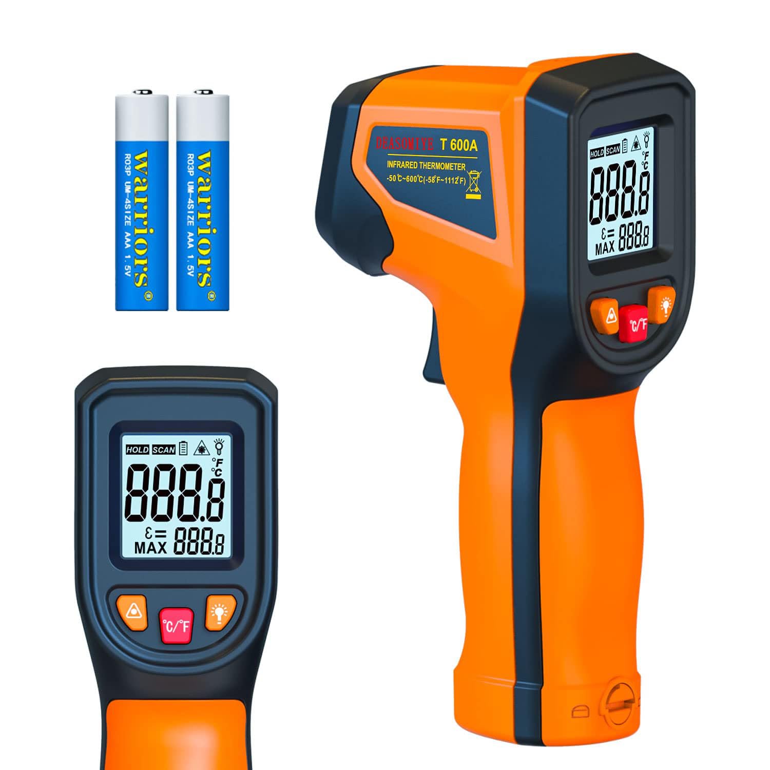 Upgraded Digital Infrared Thermometer Gun -58°F~1112°F, Handheld Non Contact Heat Laser Temperature Gun, IR Thermometer Temp Gun with Adjustable