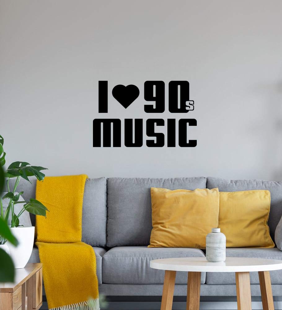 de - Adesivo da parete, motivo "I Love 90s Music", 71 x 46 cm