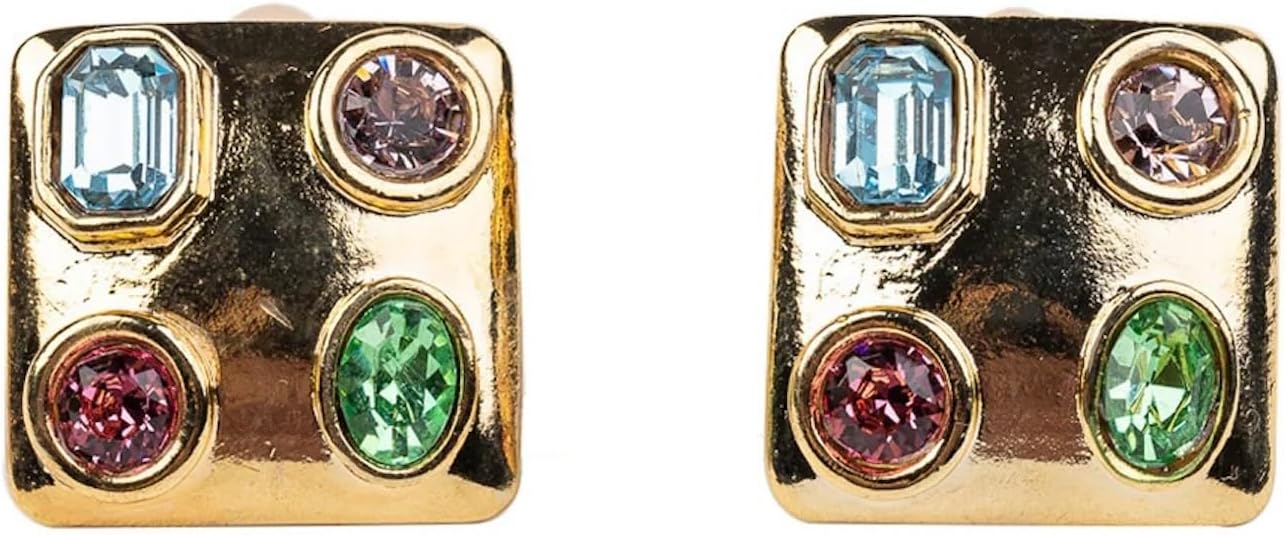 Kenneth Jay Lane Pastel Multi-colored Square Clip-On Earrings