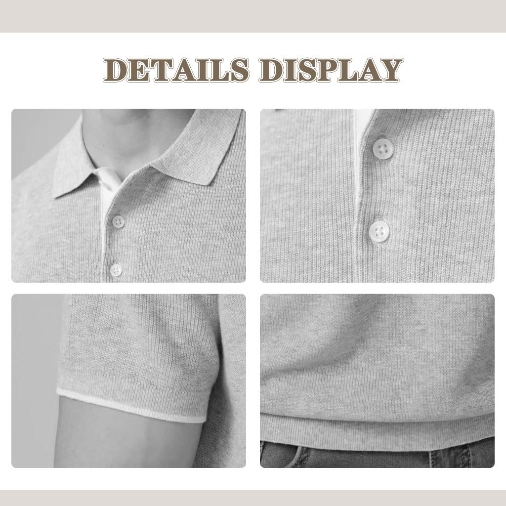 Polo De Punto Transpirable De Manga Corta, Top Suave con Cuello De 3 Botones, para El Trabajo