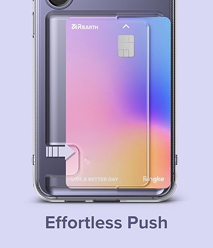 Miniatura 6 de Ringke Fusion Card tarjetero integrado compatible con Samsung Galaxy S24 Case 5G, capacidad para hasta 1 tarjeta, funda transparente tipo cartera