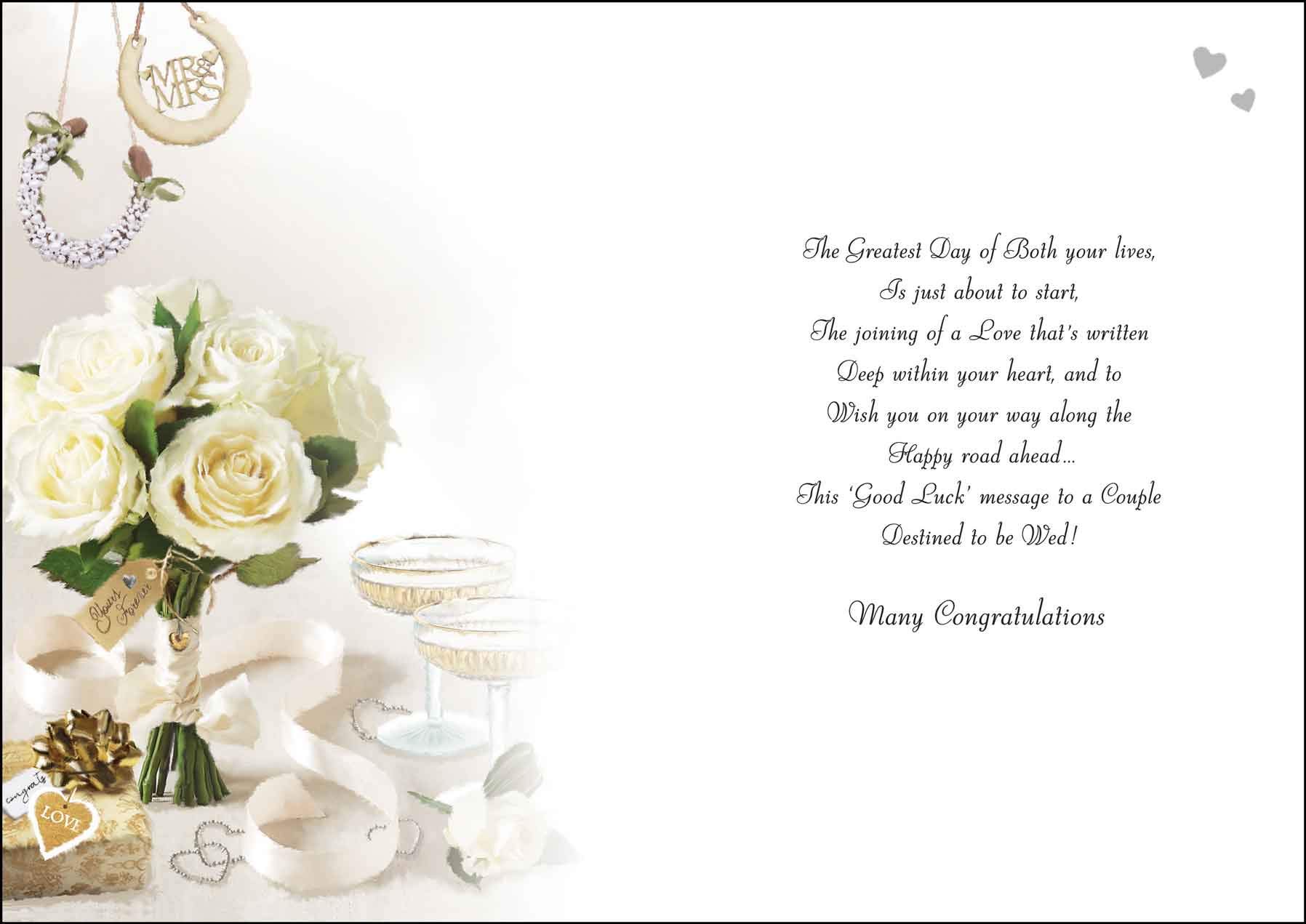 Wedding Card Champagne Glasses - Bride & Groom Gift -2