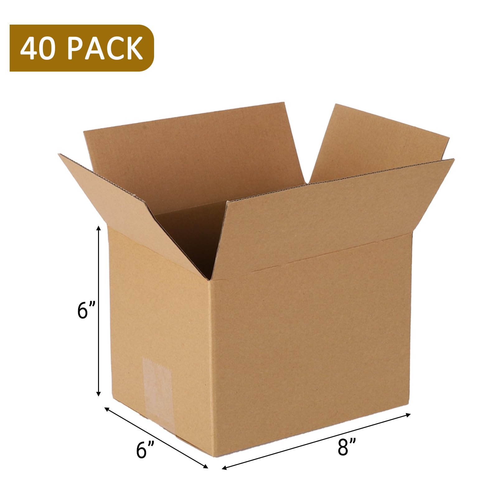 zmybcpack Confezione da 40 scatole di cartone ondulato, per piccole imprese, spedizioni, spedizioni, imballaggi e stoccaggi, 20,3 x 15,2 x 15,2 cm