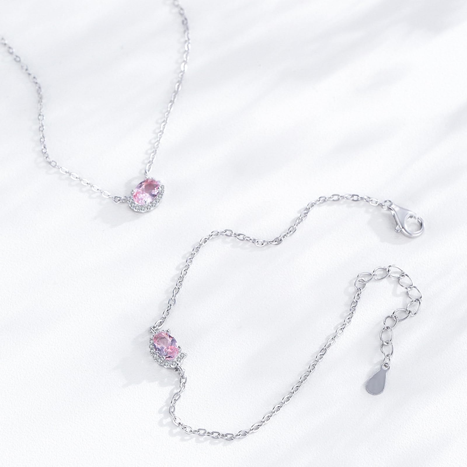 Bransoletka z różowego złota z kamieniami dla kobiet, 0,5 ct morganit i moissanit prosta bransoletka złota 585