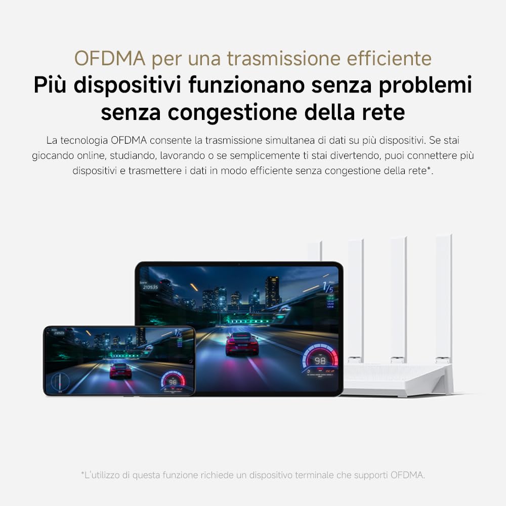 Router WiFi6 AX3000 - Porta Gigabit, Sistema Mesh, Prestazioni Elevate per Multipli Dispositivi