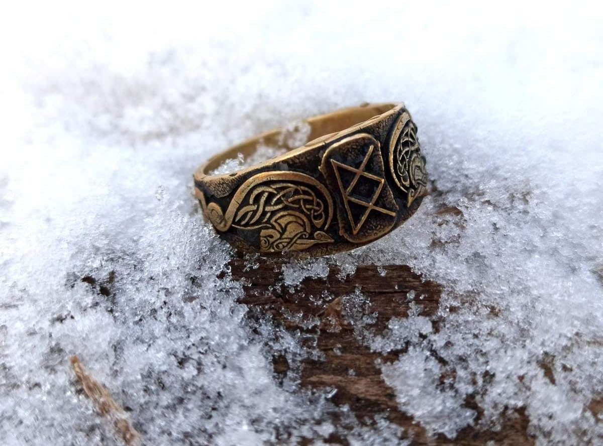Goddess Freya Bronze Ring - Norse Jewelry