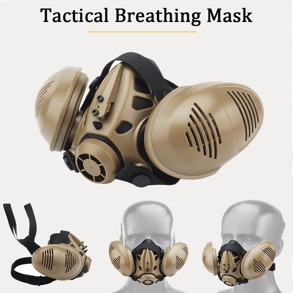 PJ Type Airsoft Helmet Set with Tactical Mask & Side Rails - Tactical Gear for Paintball Hunting Shooting Training