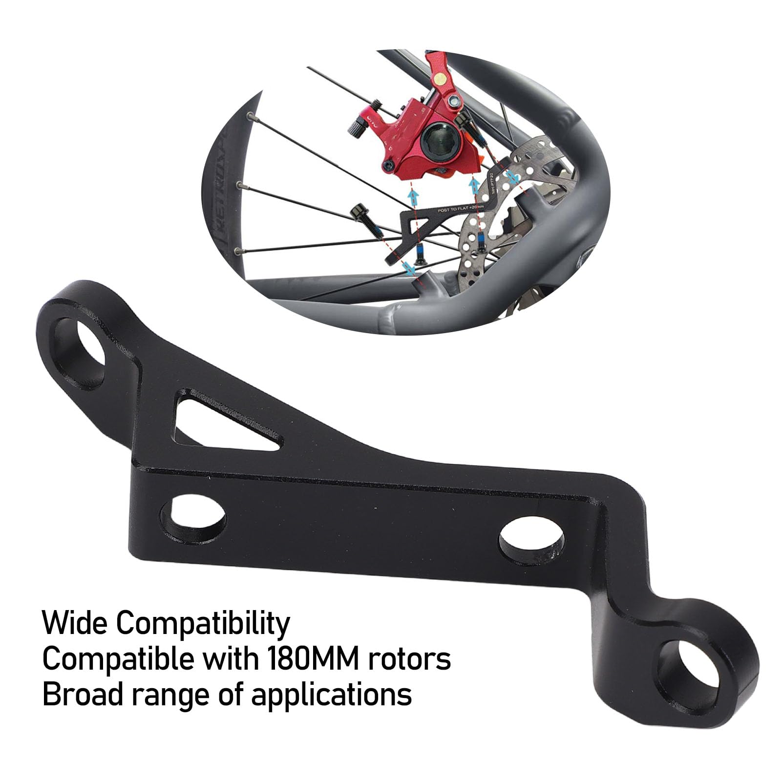 WOHPNLE 180mm Disc Brake Adapter, Aluminum Alloy Brake Caliper Mount Adapter with Sturdy Design for Mountain Bike Accessories Front Bike Fork Brake Adapter Rotor