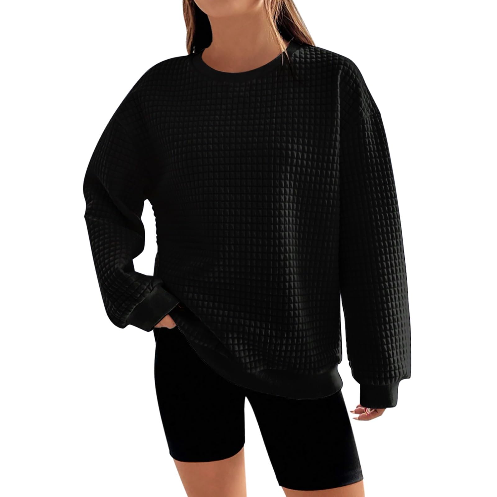 Bluza z kapturem Bluza z kapturem i rękawami Damska bluza z kapturem Jumper Damska damska obszerna bluza z kapturem Sweter z wycięciem pod szyją Swetry Casual