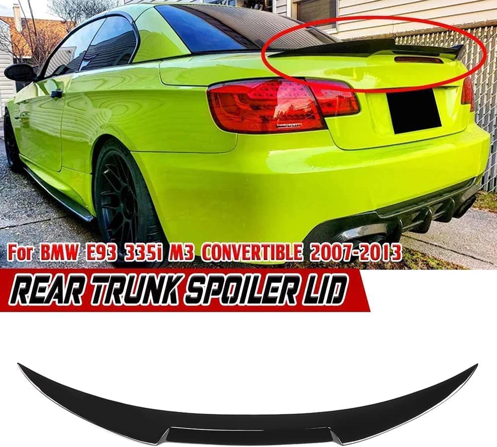 Aileron Arrière Spoiler Pour BMW E93 335i/M3 Cabriolet (2007-2013) - Noir Brillant/carbone/non Peint - Design Sportif, Plastique Renforcé