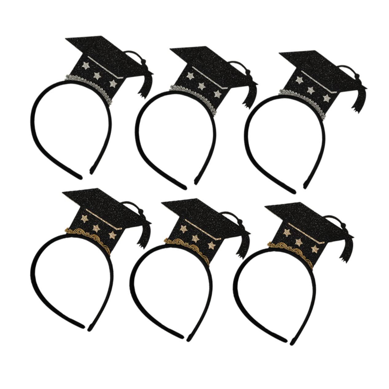 FRCOLOR 3 Set Di Fascia Per Unica Per Laurea Mini Cappello Da Dottore Accessorio Per Glitterato Per Copricapo Da Festa 6 Pezzi * 3