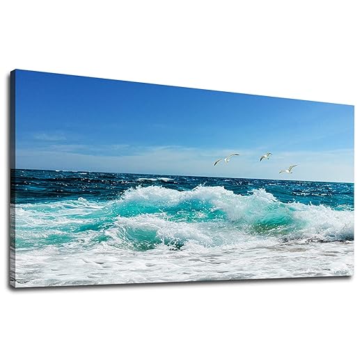 Ocean Waves Canvas Wall Art Decor