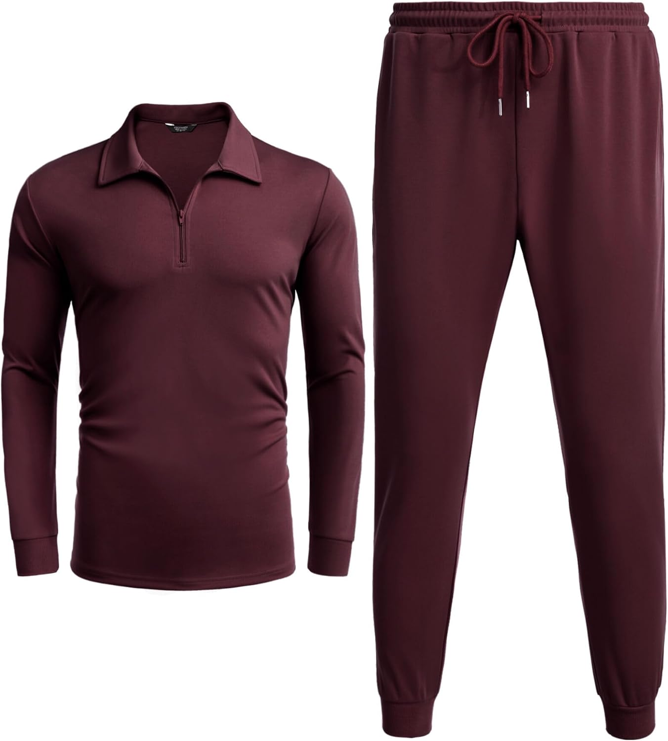 COOFANDY Men's Tracksuit 2 Piece Quarter Zip Polo Athletic Sweatsuits Casual Running Jogging Sport Suit Sets - Image 6