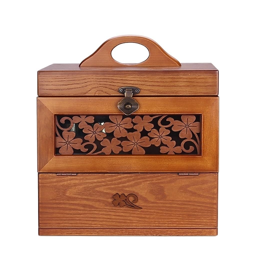 Trousse de maquillage grande capacité avec table et rangements sculptés