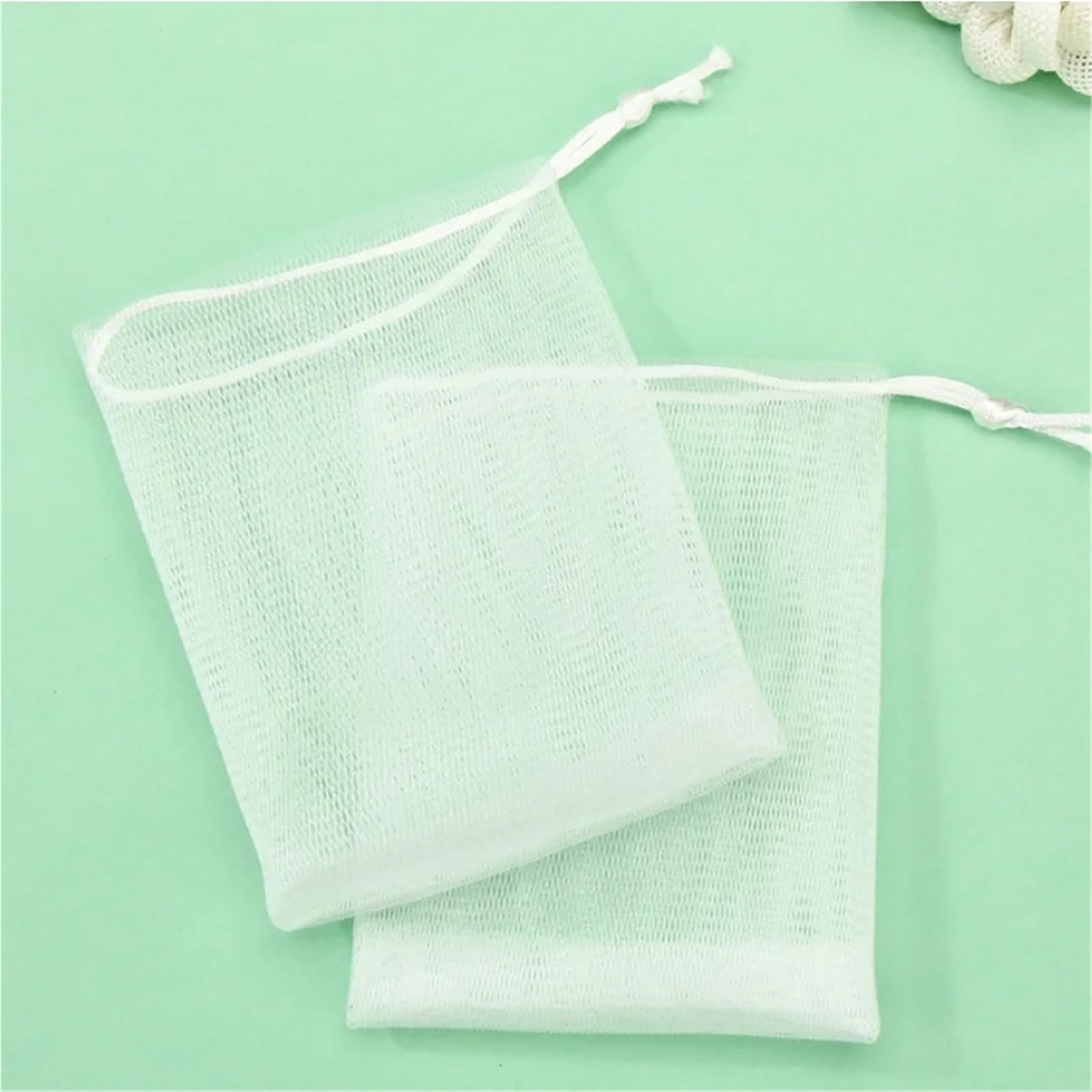 Borsa in rete for sapone schiumogeno in e corda in PE