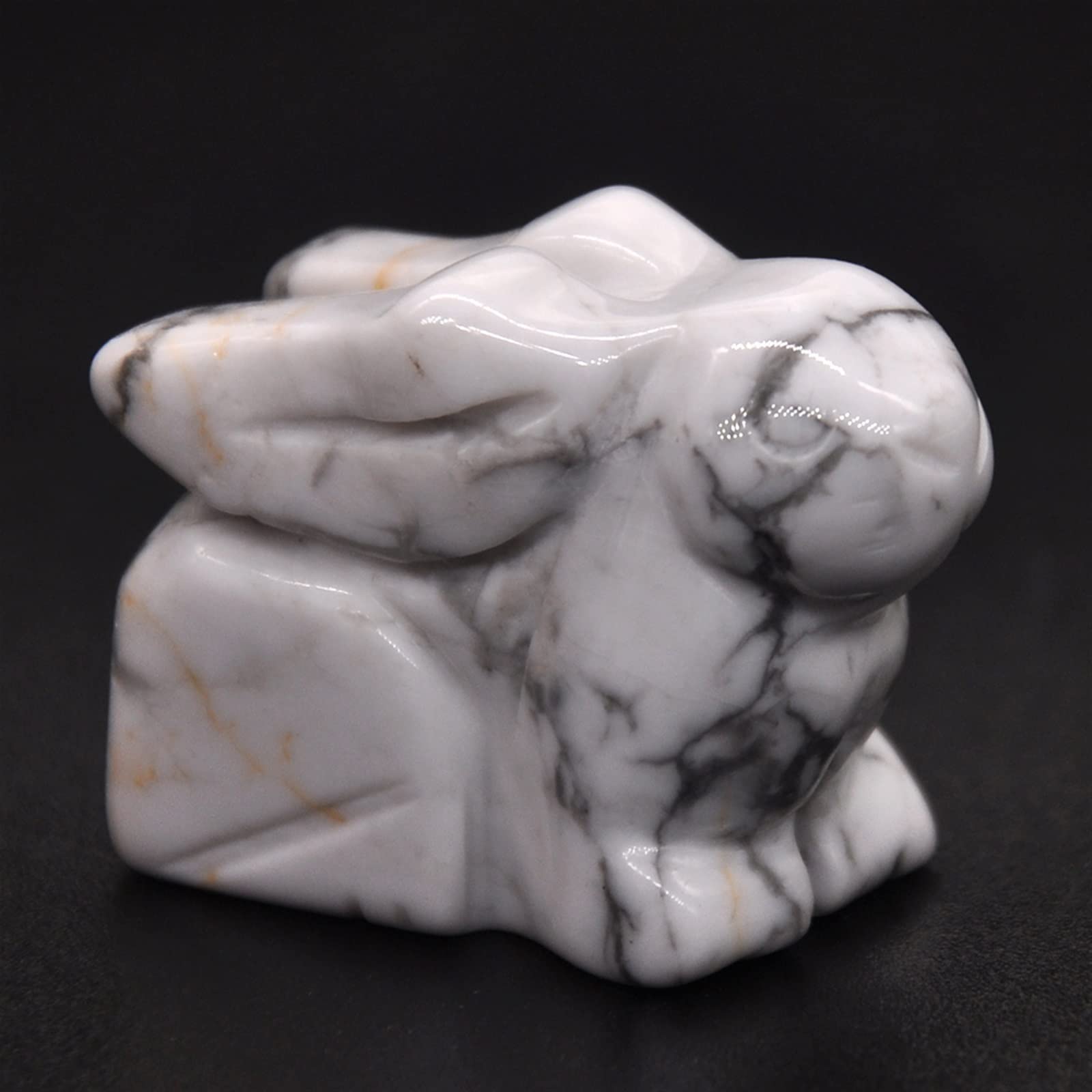 1 STÜCK Hase Hase Statue Mischedelstein Kristall Edelstein Tasche Tier Figur Ornament Home Dekoration Handgeschnitzt ERTEYIN (Color : Green Moss Agate, Size : One Size)