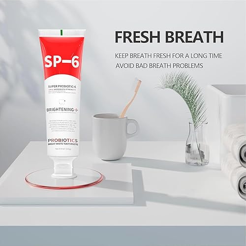 Miniatura 5 de Sp-6 Probióticos Pasta de dientes blanqueadora, Sp-6 Ultra Pasta de dientes blanqueadora, fórmula mejorada con 6 probióticos para la salud de los