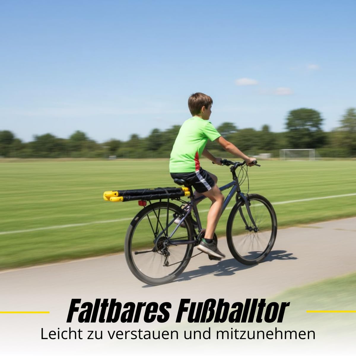 Dunlop Fußballtore Set von 2 – Football Goal 90 × 59 × 61 cm – Faltbare Fußballtore – Leicht zu Verstauen – Trainingsziel für Kinder und Erwachsene – Kunststoff – Schwarz/Gelb