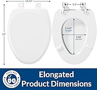 Vista 5 de El asiento de inodoro MAYFAIR 1843SLOW 000 Lannon se cierra lentamente y nunca se afloja, elongado, con madera esmaltada duradera, color blanco.