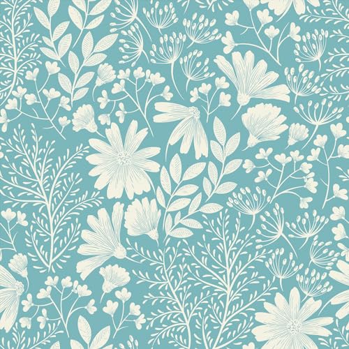 Papier peint fleurs blanches autocollant pour rénover sans colle - 2
