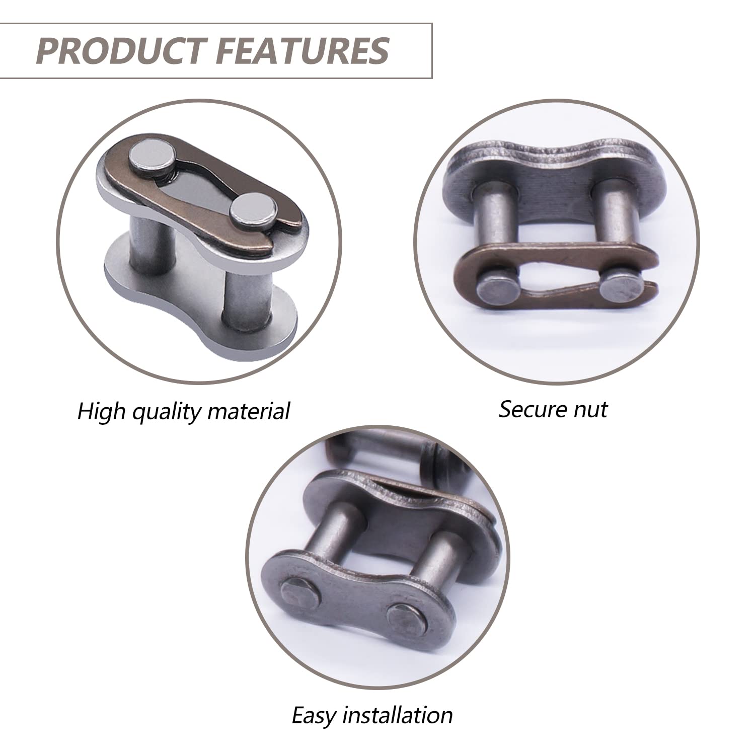 8 Pcs #35 Chain Master Link, Bike Chain Link Connector, Master Links For 35 Chain, #35 Roller Chain Connecting Links, Master Link Connector For Bike Mini Bike Bicycle Karting Pit ATV Scooter