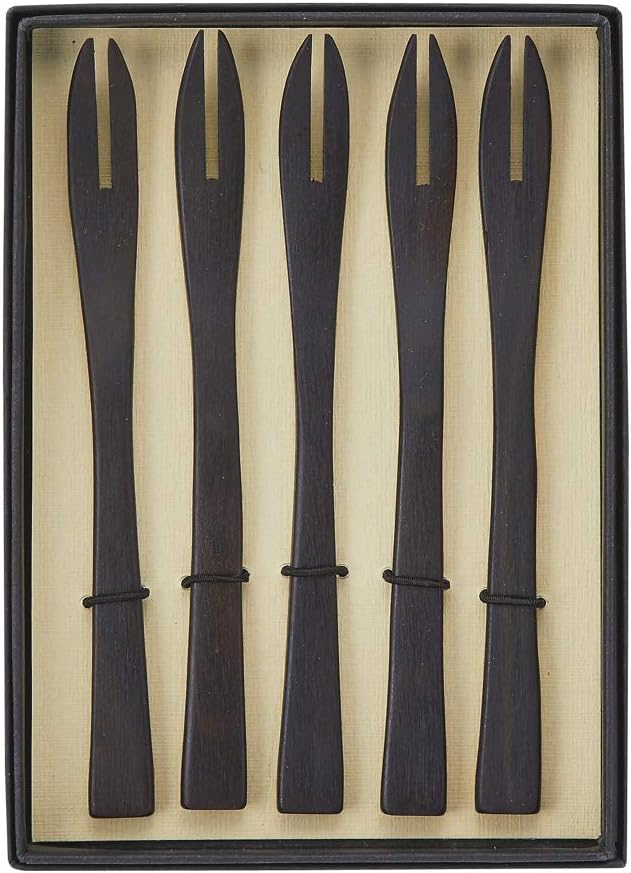 Alphax 905332 Fork, Black, 5.1 x 0.4 inches (13 x 1 cm) Fork, Banded Ebony, 5 Black Box