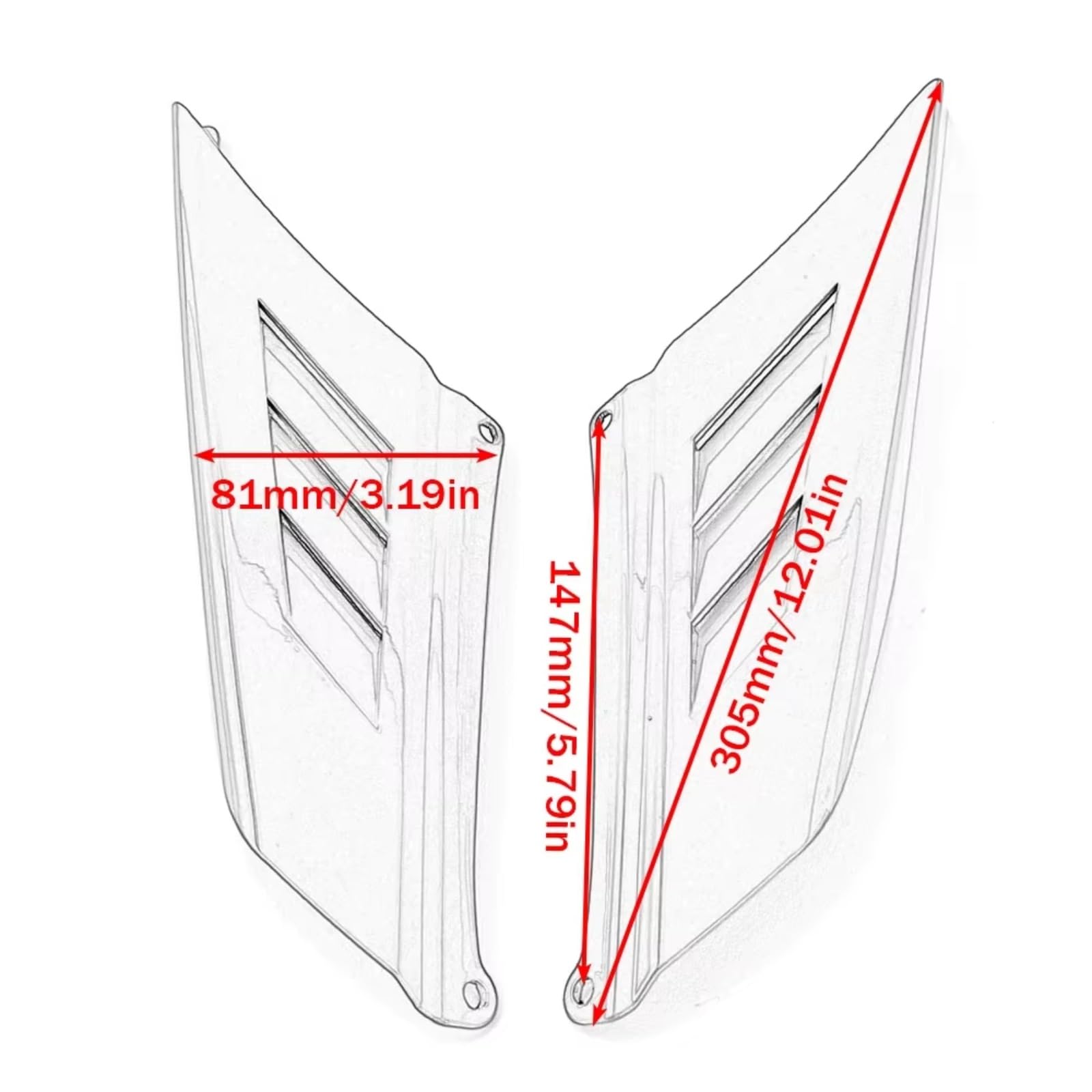 Motorrad-Flügelspoiler Für ZX-4R Für ZX-4RR Aerodynamisches Winglet | 2023–2025 Motorrad-Heckflügel, Heckspoiler, Aerodynamische Winglet-Verkleidung(Carbon Fiber Look)