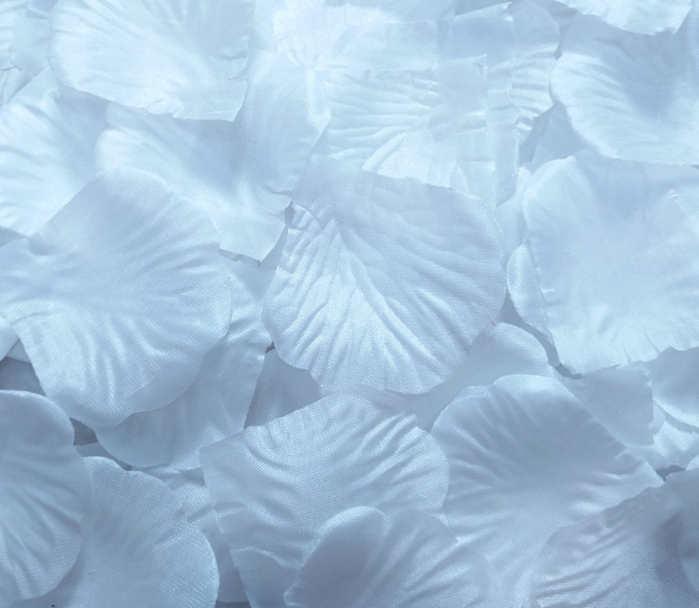 Ewandastore 1000 Pcs Fabric Silk Artificial Flower Rose Petals Wedding Favor Bridal Party Vase Decoration Table Confetti(White)
