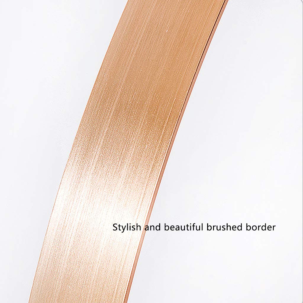 Specchio Espejo de baño de pared Redondo, Simple, de aleación de aluminio, con Marco de trefilado, HD, a prueba de explosiones, para dormitorio y Sala de estar, 40/50/60/70 cm (60 cm)
