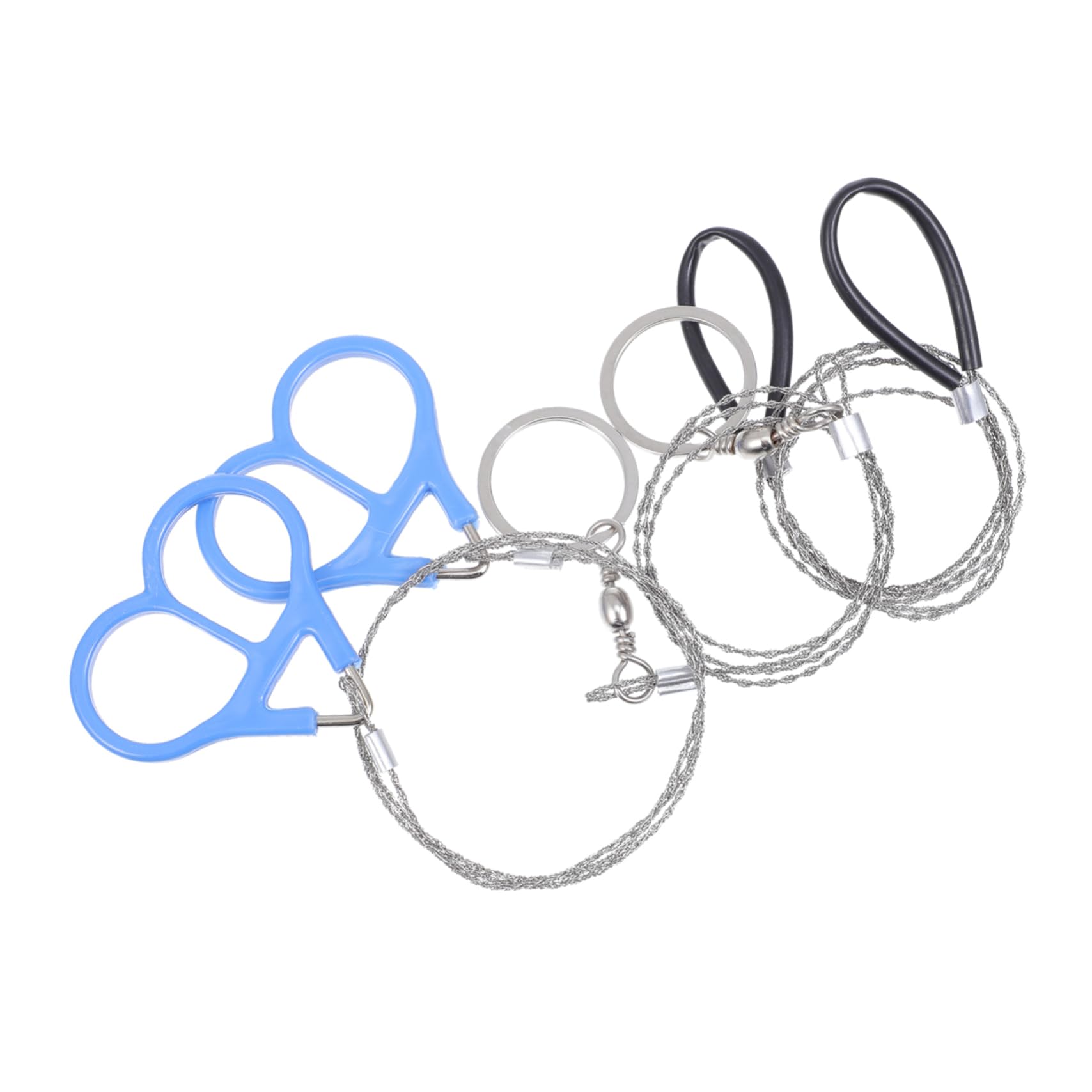 Happyyami 3Pcs Hand Pulled Stainless Steel Wire Saws for Outdoor Survival Portable Emergency Cutting Tool for Camping Hiking and Cutting Convenient Carrying Ring