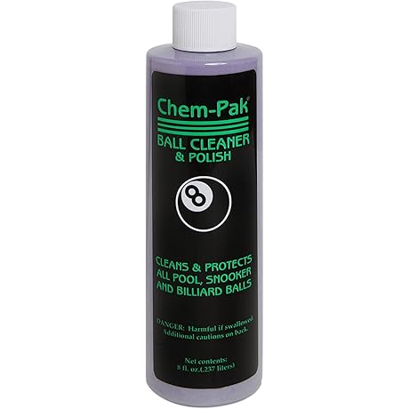 Billiard Pool Ball Cleaner and Polish, 8 fl oz Bottle