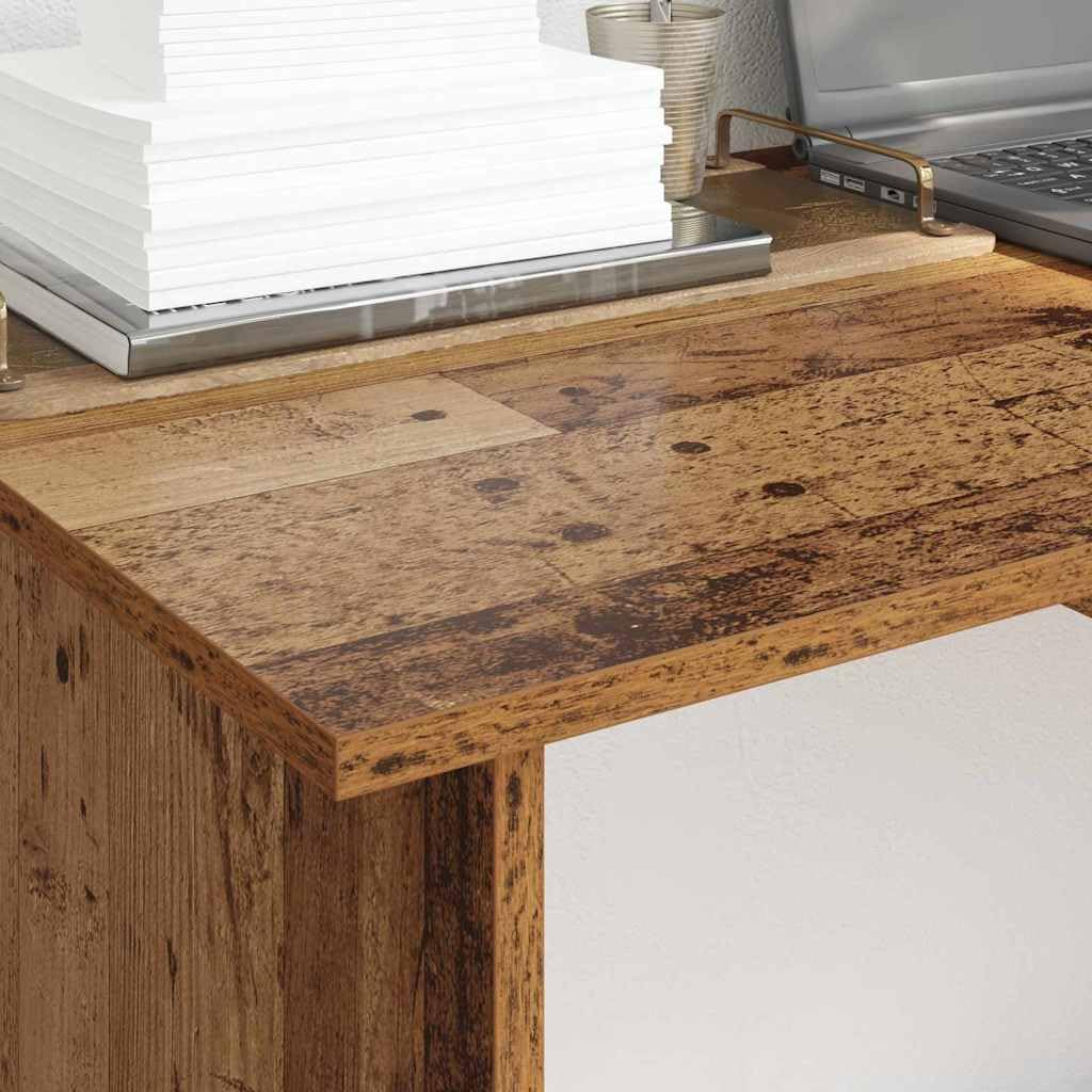Escritorio de madera recuperada de 100 x 50 x 76 cm con cajón, ahorra espacio para oficina en casa, oficina y habitación juvenil, ergonómico y versátil como espacio de trabajo para ordenador