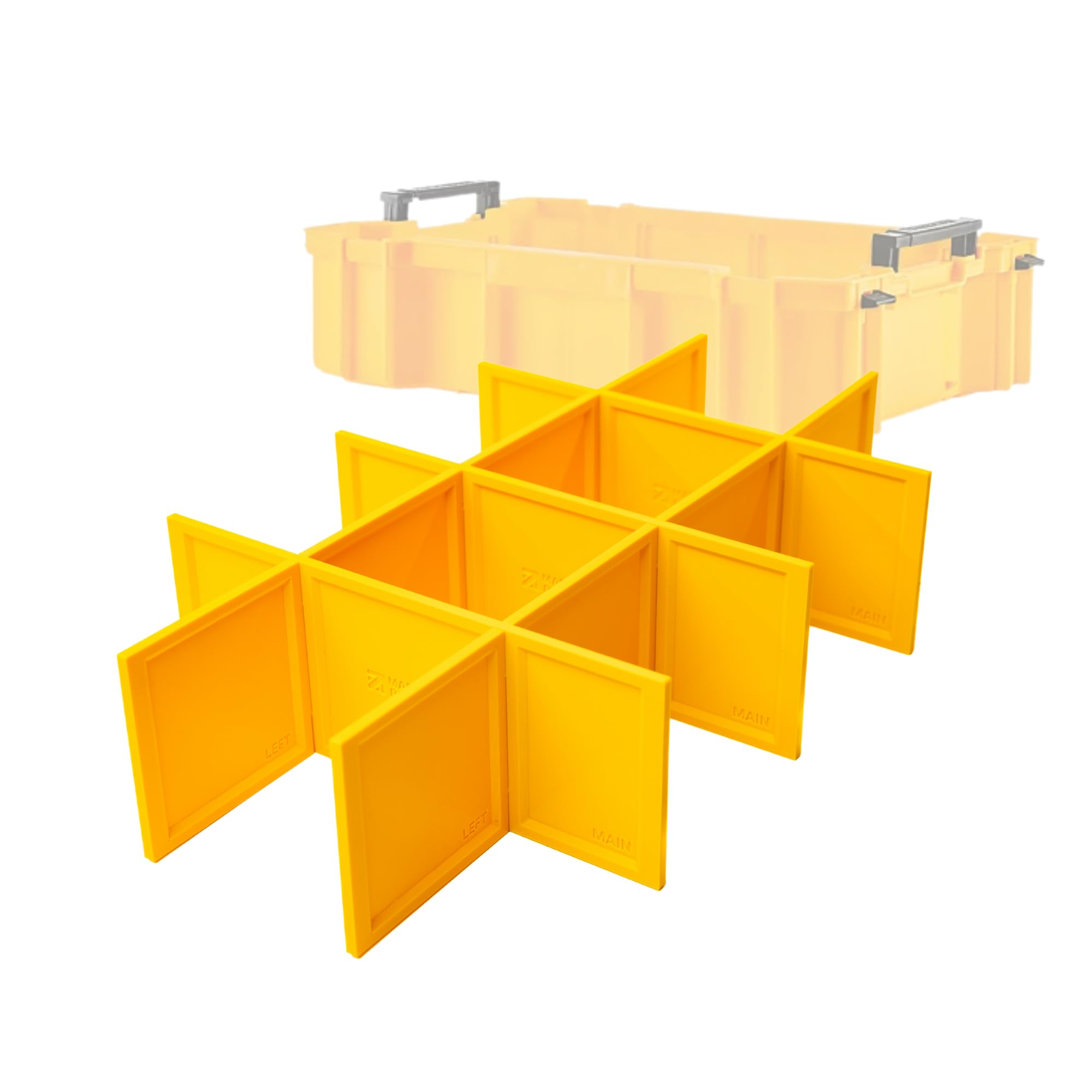 Rugged Tools Yellow - Grid Dividers Compatible With Dewalt Toughsystem 2.0 Deep Internal Tray (, 1 Set)