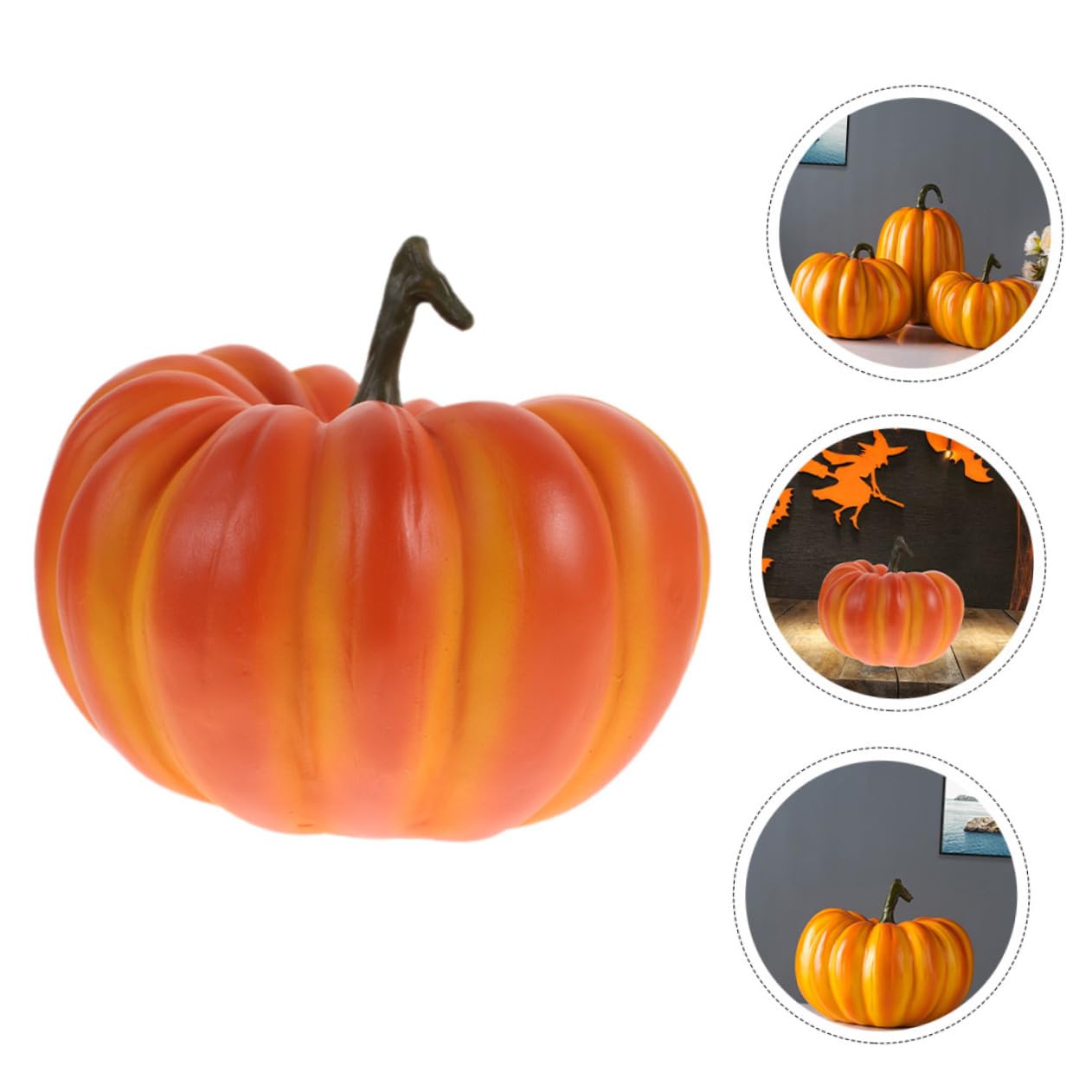 VANZACK Künstlicher Kürbis aus Kunstharz mit Realistischer Form und Handgefertigtem Design Dekorative Herbstdeko für Halloween Atmosphäre im Innen und Außenbereich
