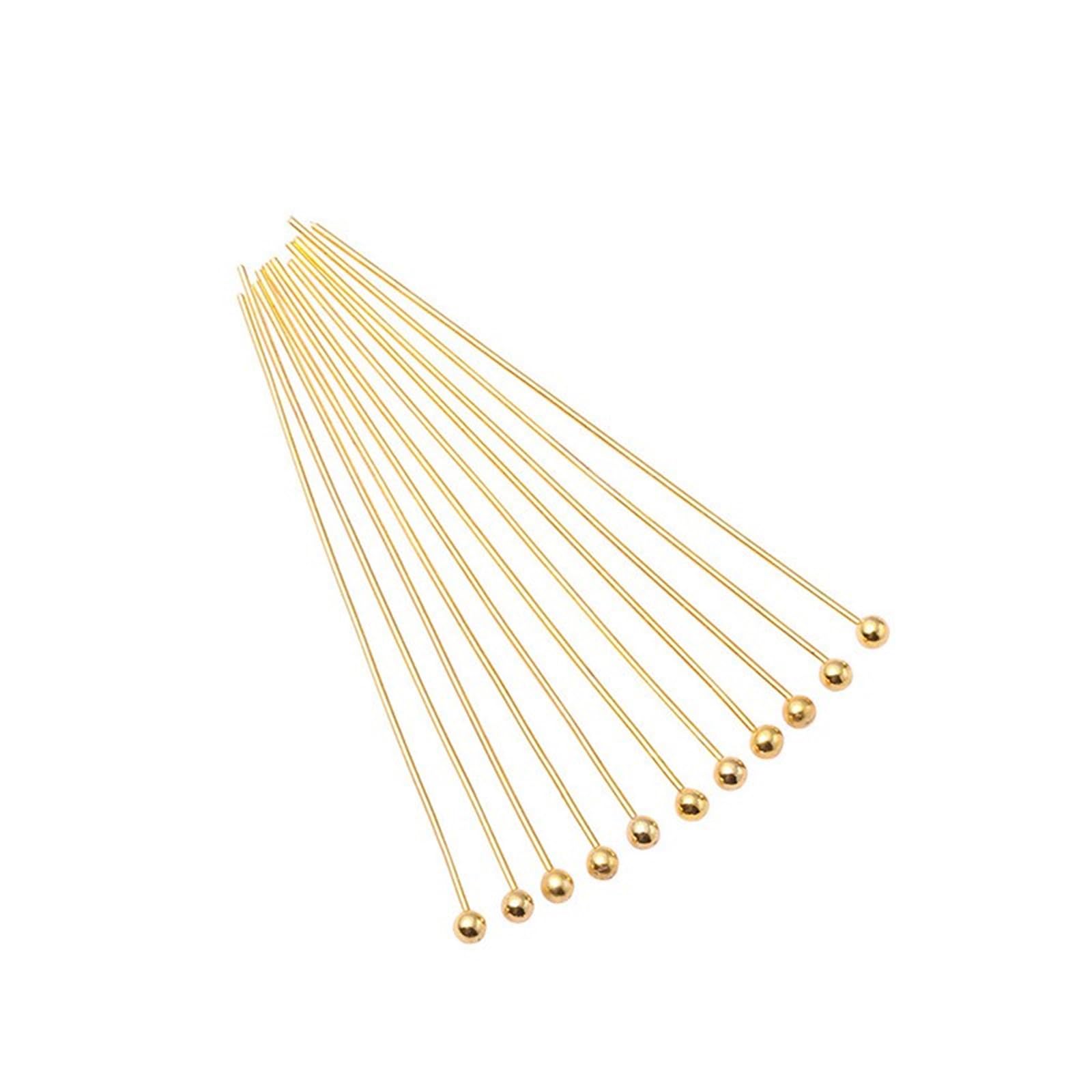Tfaoys Gold 200 Pcs Ball Head Pins Straight Pins Jewellery Head For Necklaces Bracelets Earrings Jewelry Making