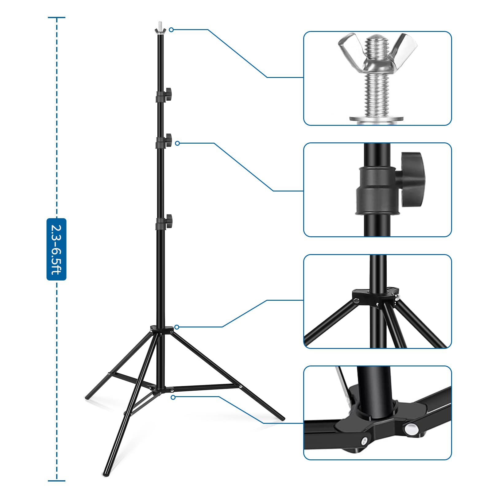 GBYOND Fotohintergrund-Ständer 2,6x3 M – Verstellbares Stützsystem Mit 4 Klemmen & Tragetasche Für Hochzeiten, Partys, Studio