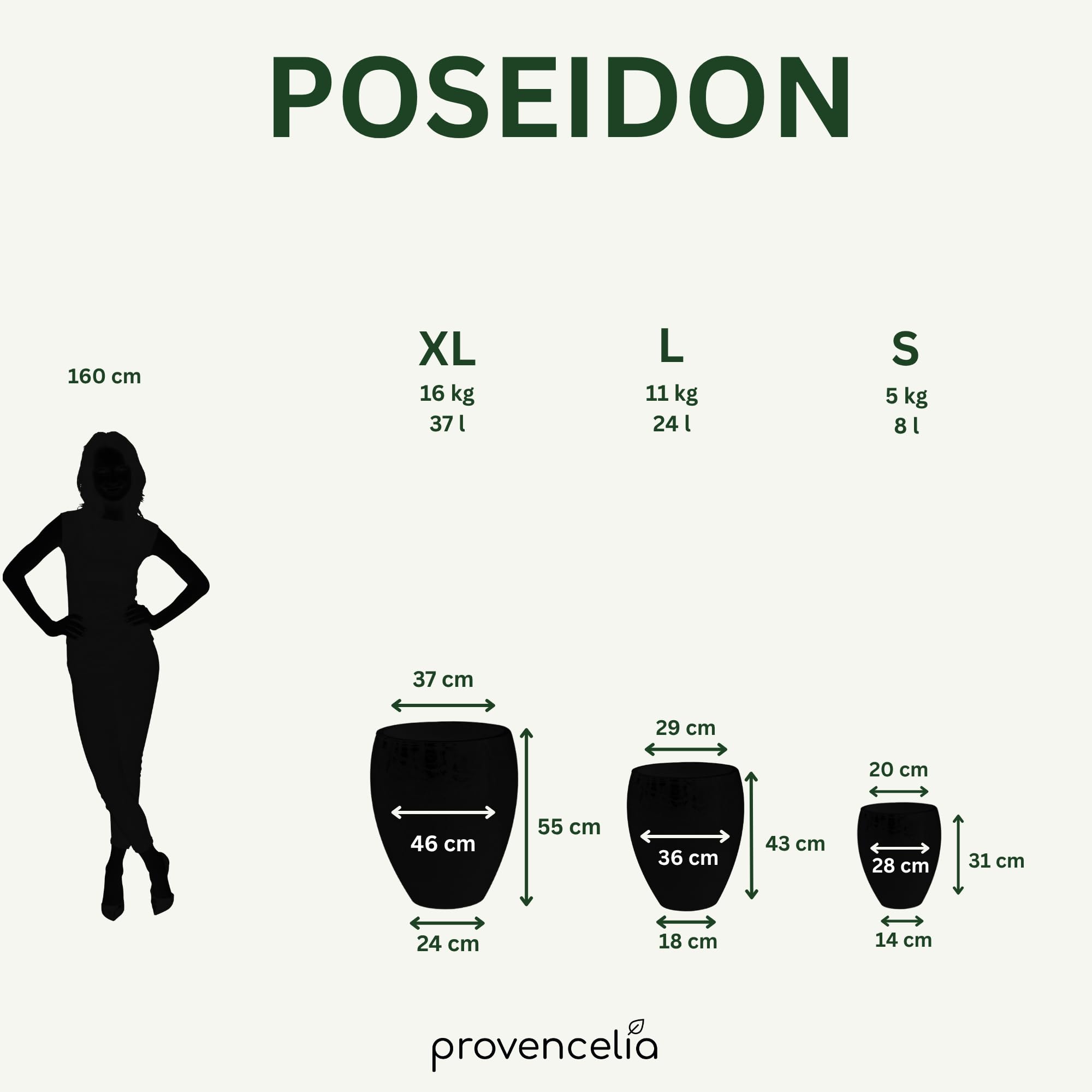 Poseidon Keramik Pflanzkübel Ø 36 x H 43 cm Wüstengelb — Pflanzgefäß groß frostbeständig handgefertigt glasierte Terrakotta Übertopf Garten Terrasse Balkon