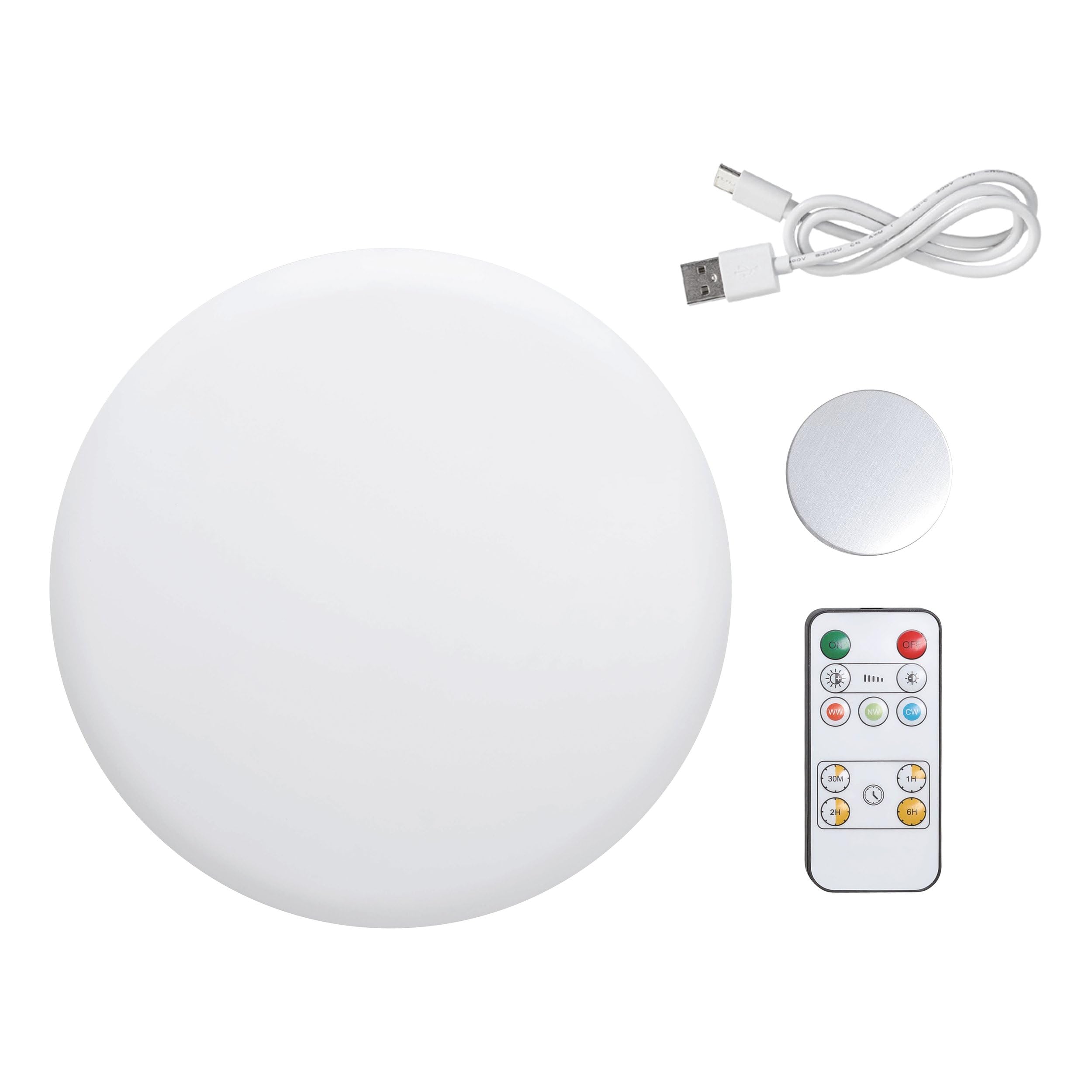 EGLO LED Wandleuchte innen Porciano, aufladbare Wandlampe mit indirekter Beleuchtung, magnetischer Wandspot mit Fernbedienung, Kunststoff in Weiß, warmweiß-kaltweiß, Ø 20 cm (Packung mit 3)