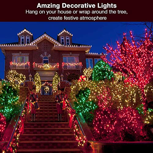 Image of BrizLabs Red Christmas String Lights, 69.6ft 300 Count Incandescent Christmas Lights, 120V UL Certified Connectable Mini Light String for Indoor Outdoor Xmas Tree Garden Patio Decor